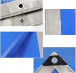 Тент 8х10 от дождя и снега, затеняющий 180г./м2 (серый/синий) тарпаулиновый. Усиленные края.