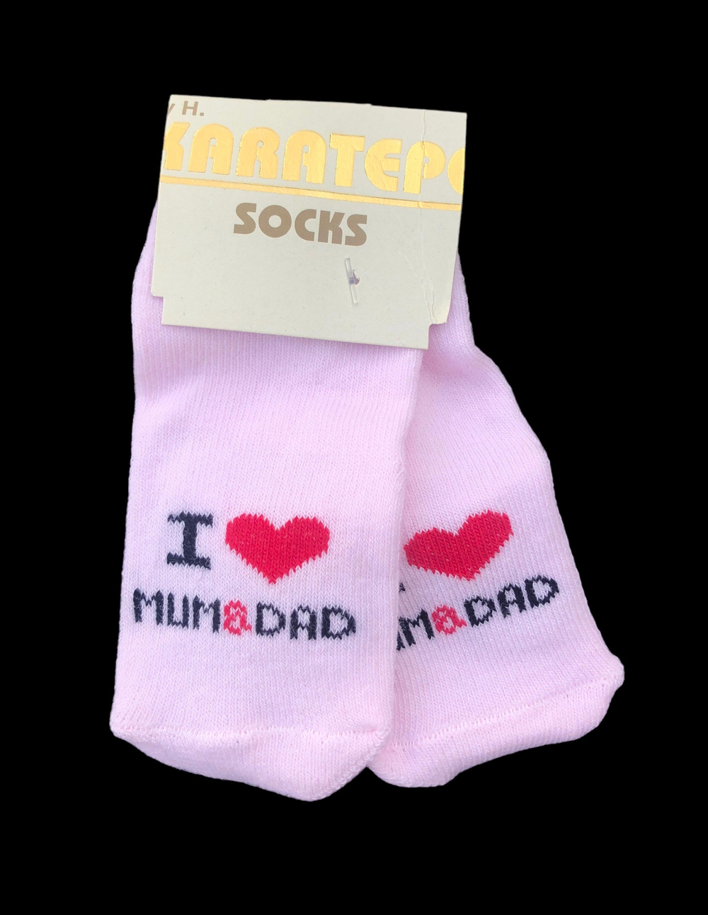 Шкарпетки "I love mum&dad", котон, ТМ "Karatepe socks" (0-6 міс)