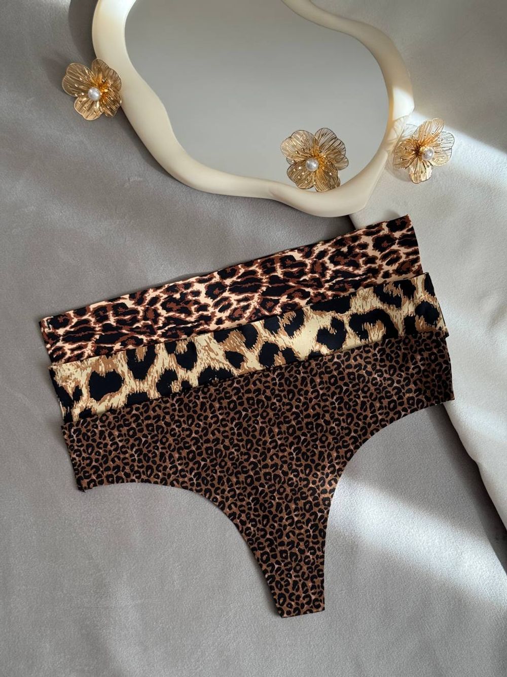 Безшовні леопардові стрінги (набір 3шт)
