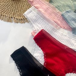 Стрінги в рубчик з  прозорою резинкою