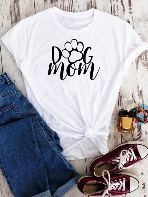 Футболка жіноча біла Dog mom Love&Live