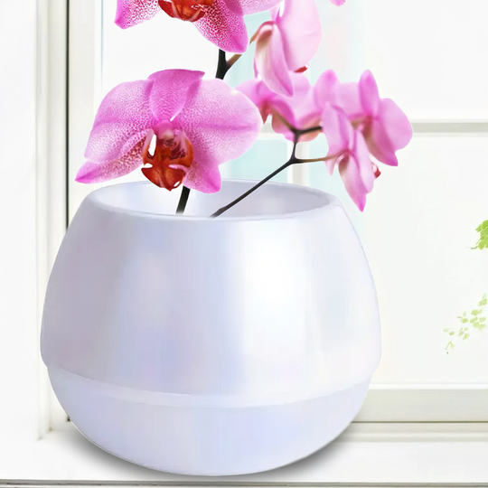 Горщик для квітів "Сфера" 16х12 см 0,5л ⌀ 10 см біла перлина / 116008/2469