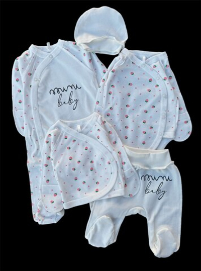 Комплект 5в1: чоловічок, боді,сорочечка, повзунки та шапочка "Mini baby", інтерлок ТМ "Sweet Mario" (56 см)