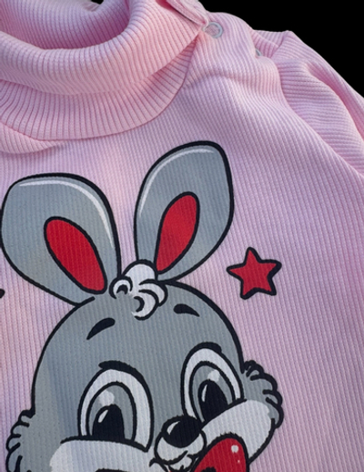 Боді-водолазка "Моє солодке зайченятко", рубчик з начосом ТМ "Ua" (68-74 см)