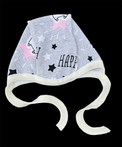 Шапочка із завязками, футер ТМ "Happy ToT" (0-1 міс, 36 см)