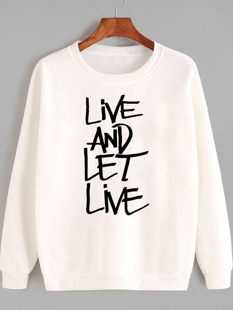 Світшот чоловічий білий Live and let live Love&Live