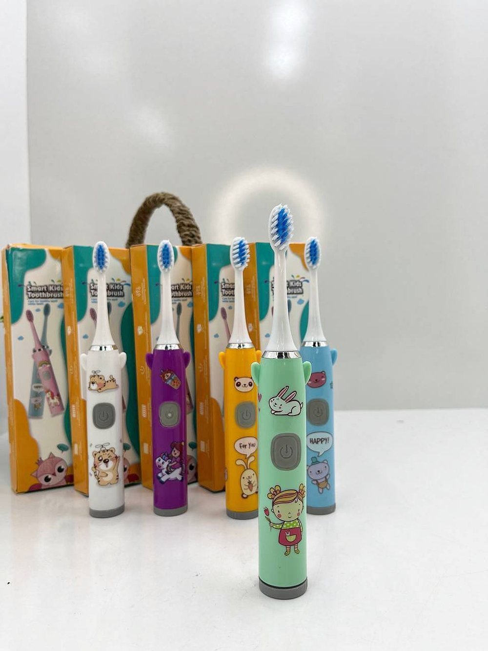 Электрическая детская зубная щётка (голубой)