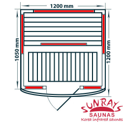 Інфрачервона сауна Duo Grace SUNRAYS (2 місця)