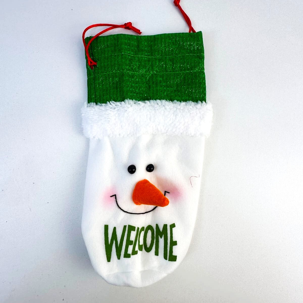 Мешочек для вина новогодний Снеговик