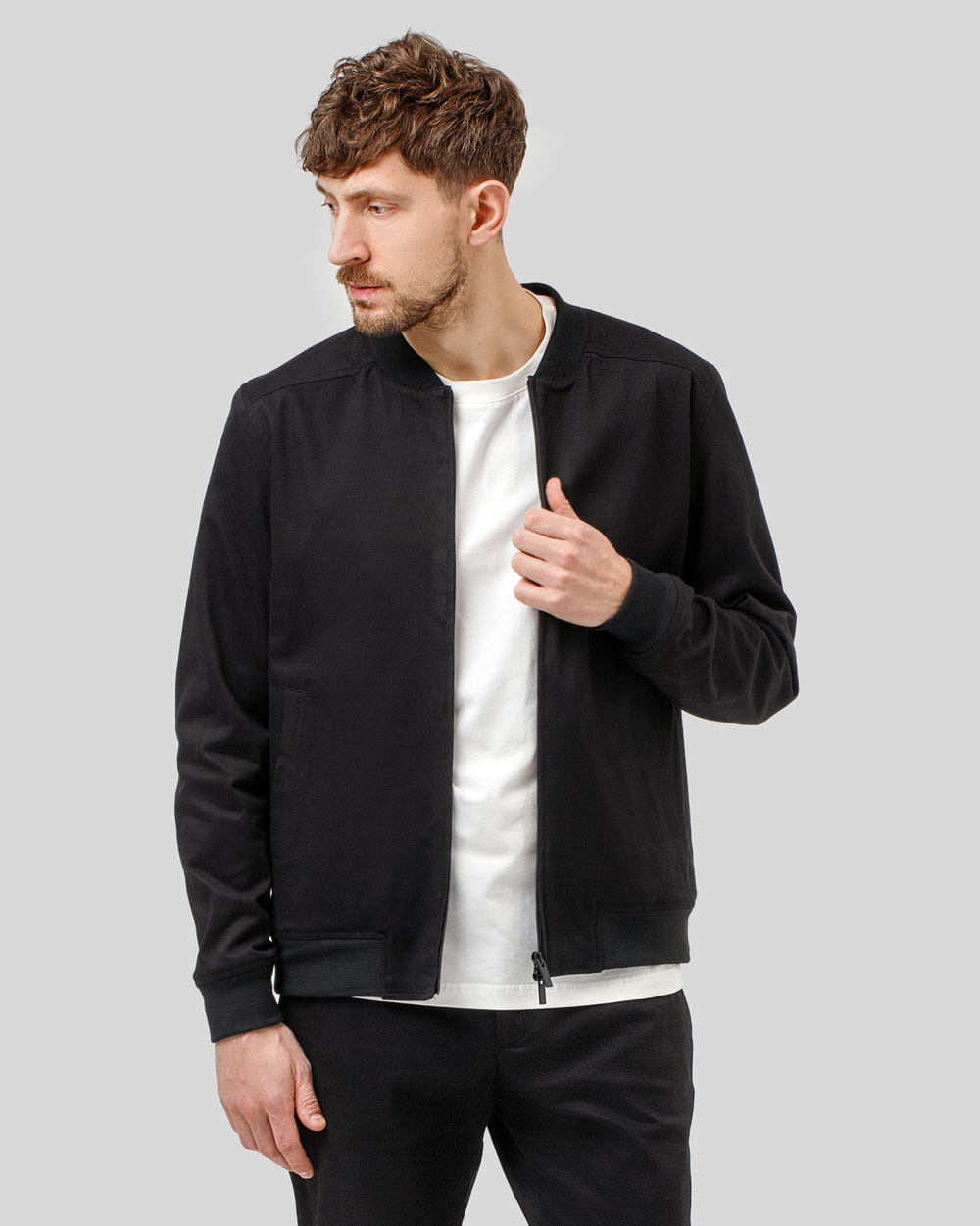 Бомбер чоловічий Casual чорний (арт. 6862300101)