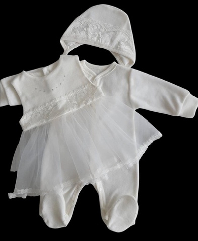 Комплект 3в1: чоловічок, сукня, шапочка, велюр ТМ "Happy"