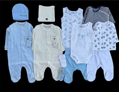 Готовий набір одягу для маловагових новонароджених діток, набір для близнят, двійнят, 50-56 см