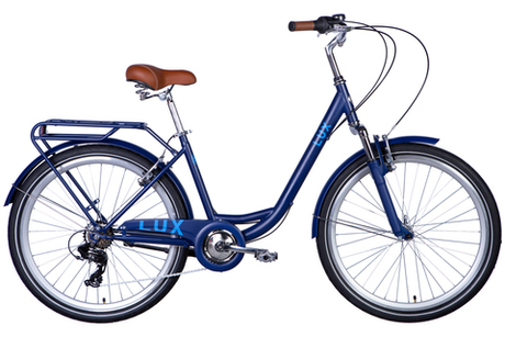 Велосипед міський 26 дюймів Dorozhnik Lux AM Vbr 2024 з багажником, рама 17"