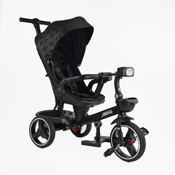 Детский трехколесный велосипед Best Trike Marco 9155 PU, складной руль, музыкальная фара, с родительской ручкой
