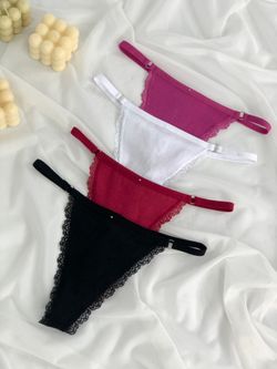 Стрінги на тонкій резинці з кільцями