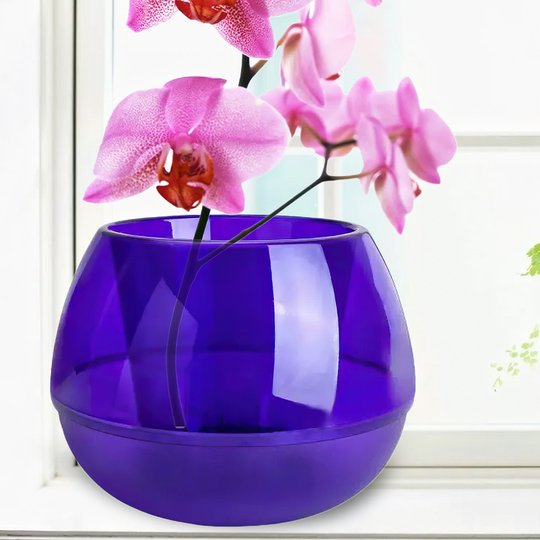 Горщик для квітів "Сфера" 16х12 см 0,5л ⌀ 10 см фіолетовий прозорий / 116008/2469