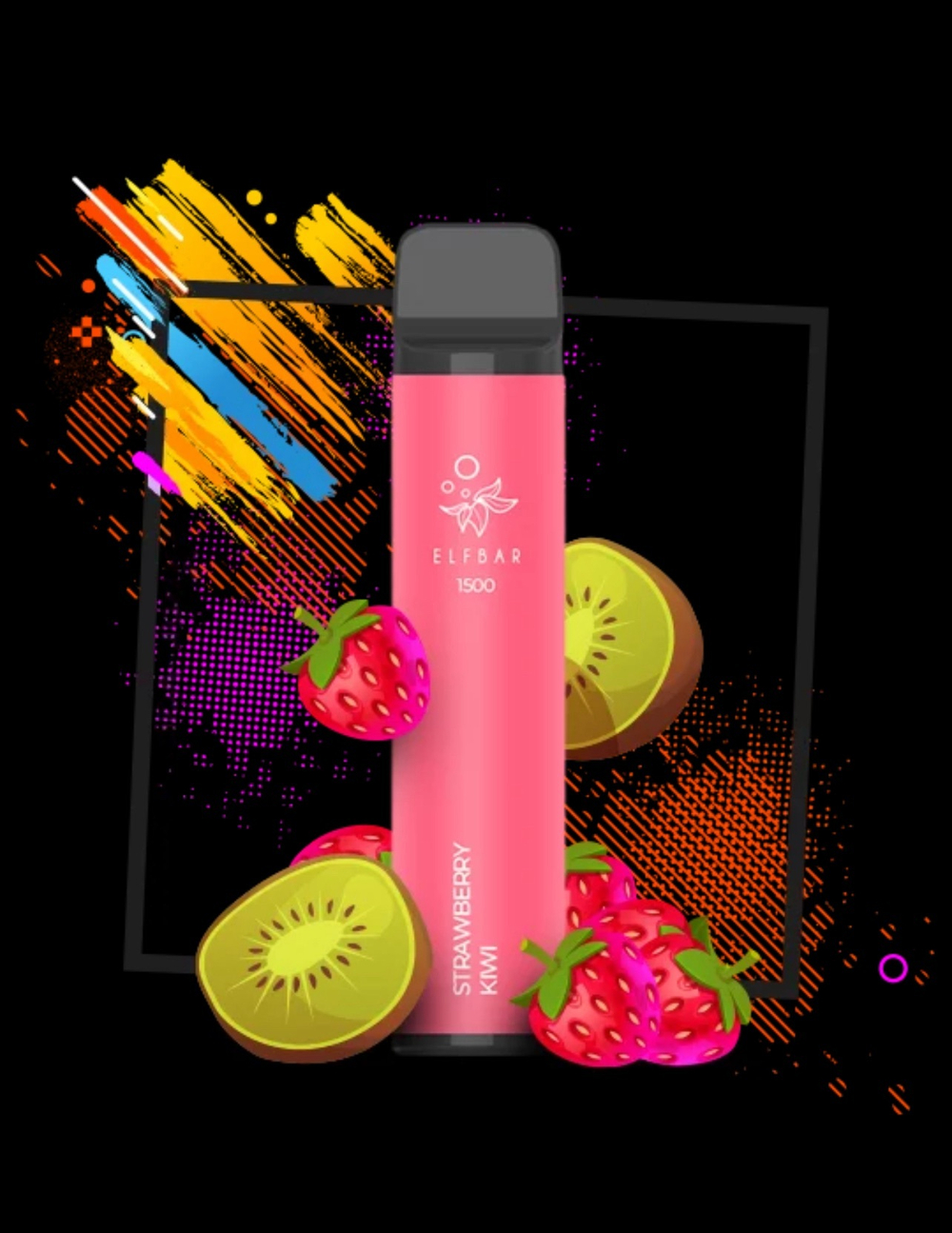 ElfBar 1500 Strawberry Kiwi (Эльф Бар Клубника Киви)