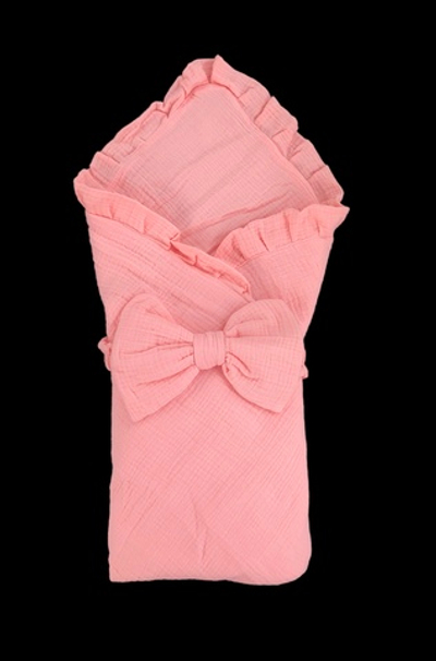 Конверт-ковдра з бантом, муслін, хлопкопон, 80*80 см, ТМ "UA"