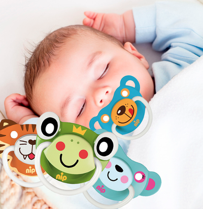 Ортодонтична дитяча пустушка "Смішні тваринки №2" силікон 5-18 місяців (2 шт), ТМ "Nip"