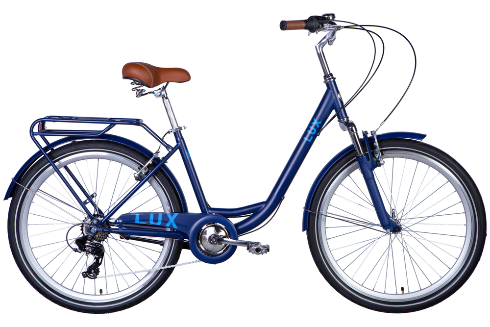 Велосипед міський 26 дюймів Dorozhnik Lux AM Vbr 2024 з багажником, рама 17"