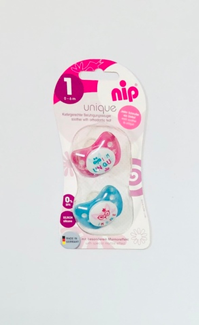 Пустушки силіконові "Unique", силікон, № 2 (5-13 міс), 2 шт, ТМ "Nip"