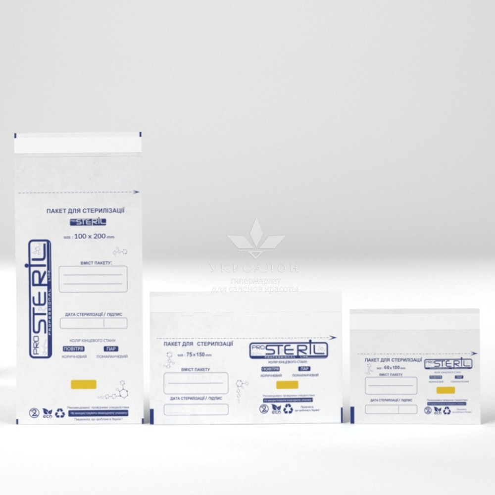 Набір білих крафт-пакетів 75*150 мм ProSteril (100 шт)