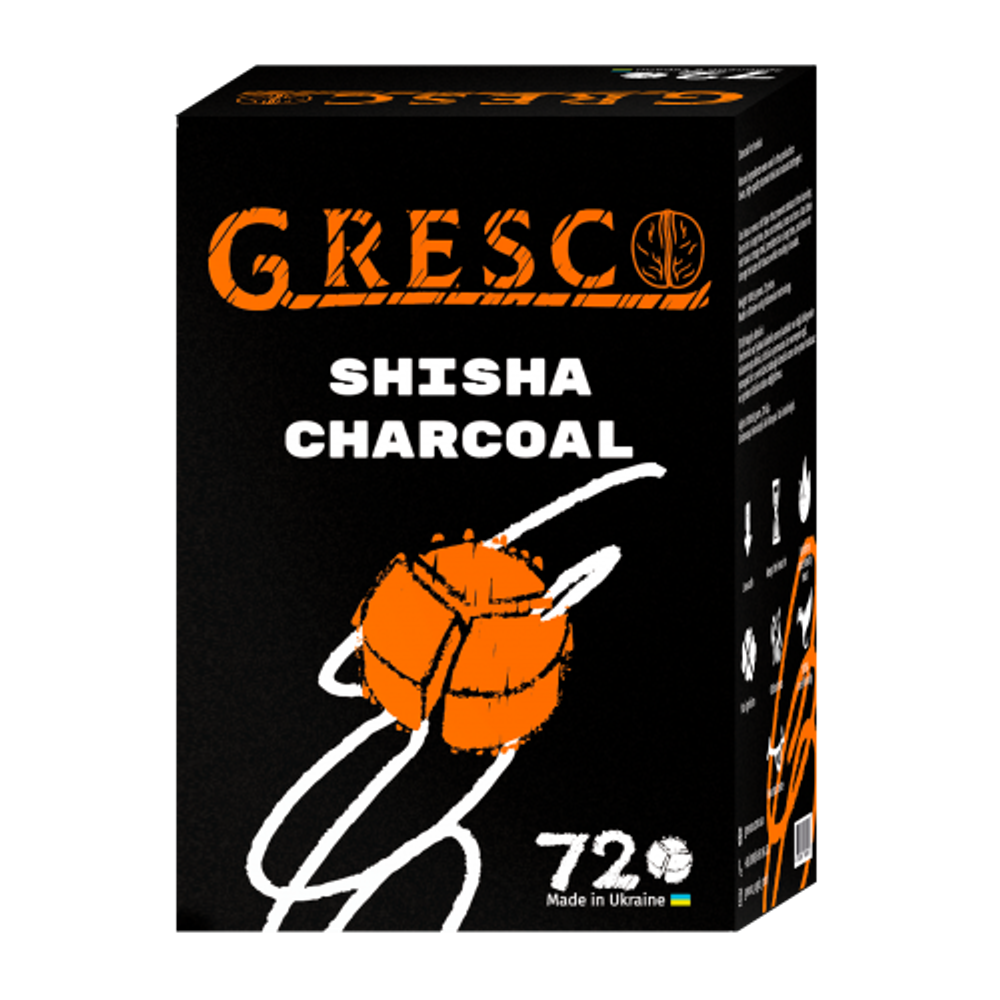 Ореховый Уголь для кальяна Gresco (Греско под Калауд) 1кг 72шт