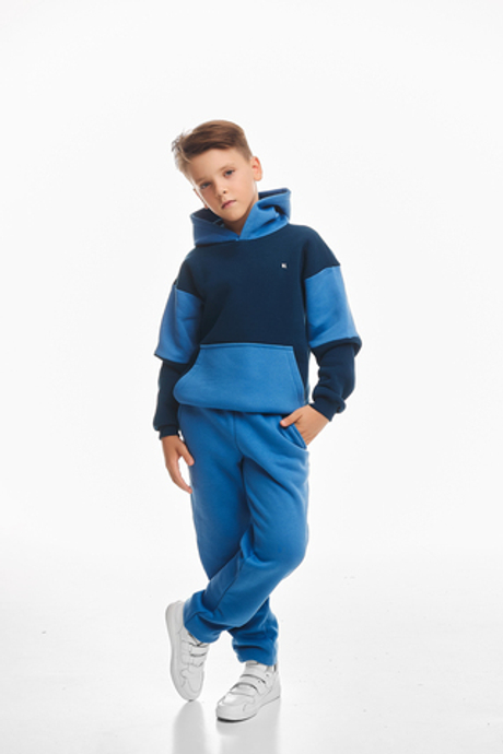 Детский спортивный утепленный костюм Kindamor Cozy Champion Blue/Dark Blue, флис для мальчика