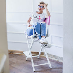Складной стул для визажа Apolo 4 white