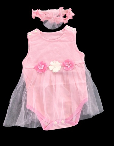 Боді-сукня із пов'язкою на голову "Трояндочка", бавовна, фатин ТМ "Happy ToT"