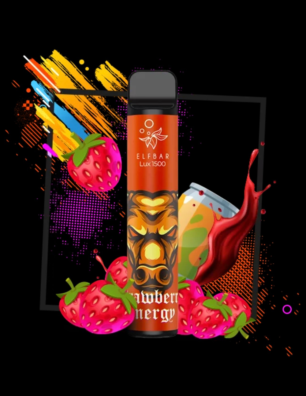 ElfBar 1500 lux Strawberry Energy (Эльф Бар Клубника Энергетик)