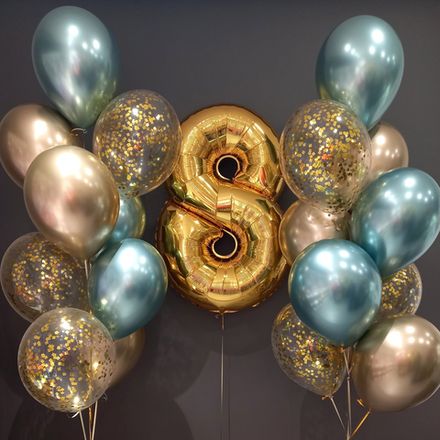 Кульки хром на день народження з цифрою