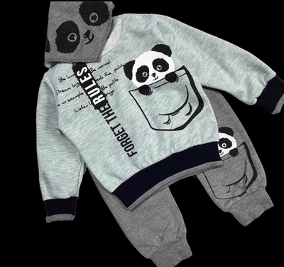 Костюм 3в1: світшот, штани, слюнявчик "Foget the rules", двунитка ТМ "Otto"