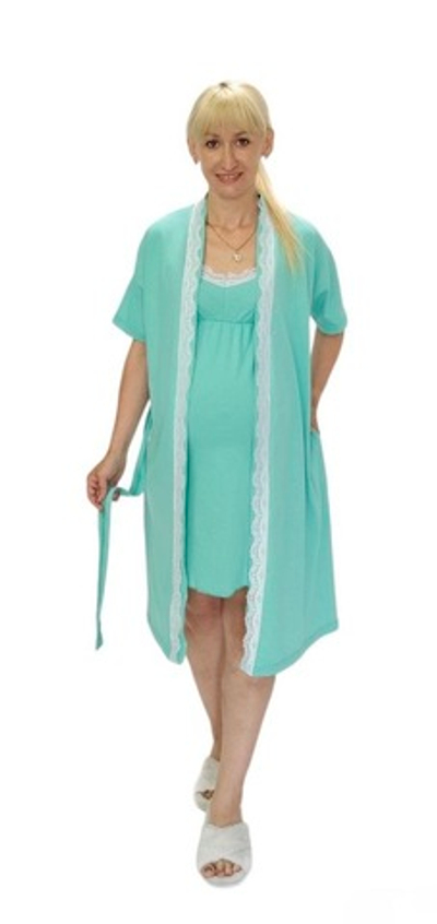 Комплект 2в1, для вагітних і годуючих мам, бавовна: халат, сорочка "Чарівність", бавовна, ТМ "Trico"