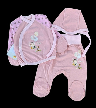 Комплект 3в1: сорочечка, повзунки, шапочка, кулір ТМ "Happy ToT" (56 см)