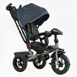 Дитячий триколісний велосипед Best Trike 6088 F надувні/фара, з USB, пультом, батьківською ручкою