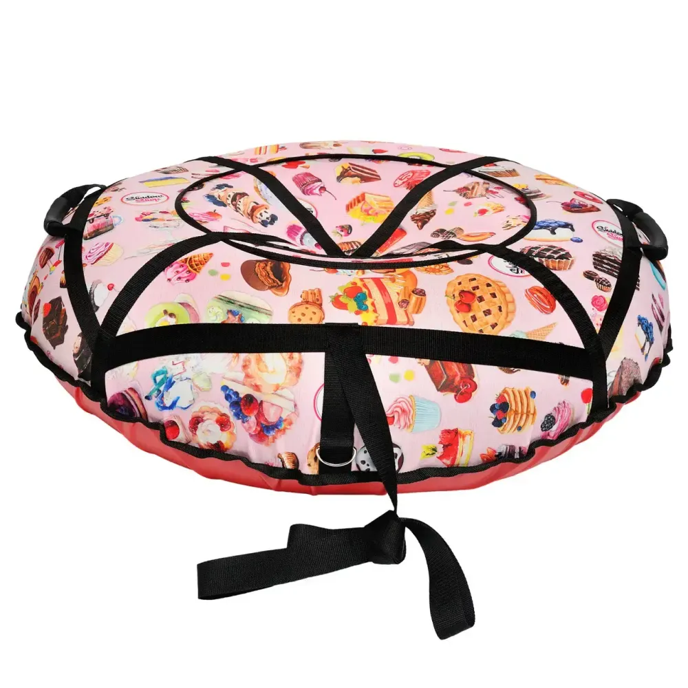 Надувные санки-ватрушки "Кексики" диаметр 100 см. (Оксфорд, ПВХ)