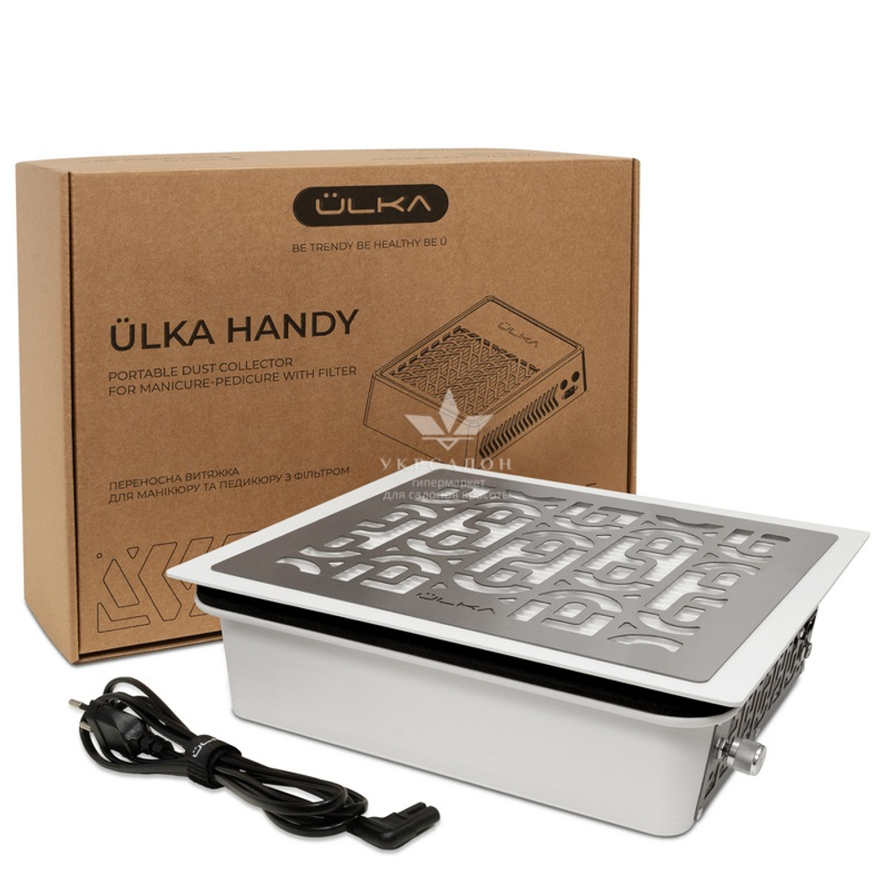 Вытяжка для маникюра врезная Ulka Prime, цвет белый (сетка металлик)