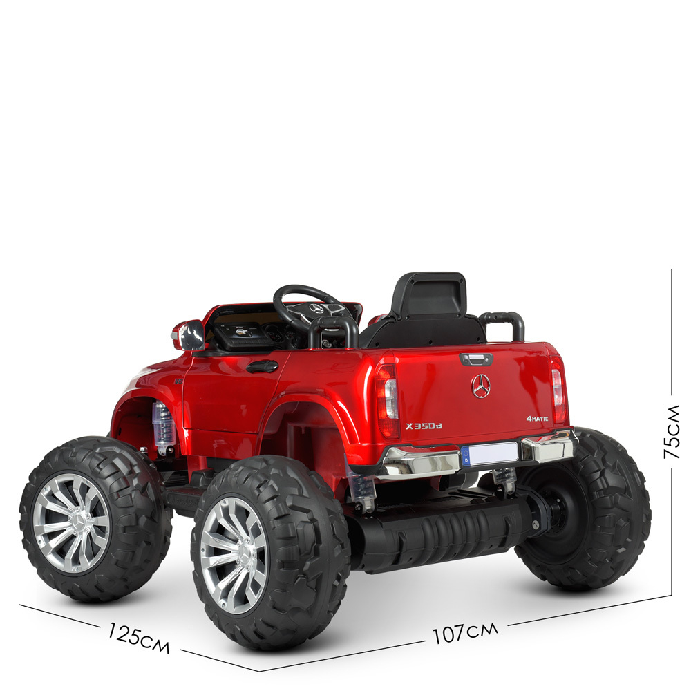 Дитячий електромобіль джип позашляховик Mercedes Monster Truck 480W 2 мотора (24V) автофарбування корпусу