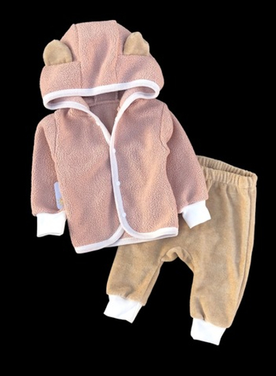 Костюм 2в1: кофта, штани "Ведмежа", набивна махра, велюр, ТМ "Happy ТоТ" (62 см)