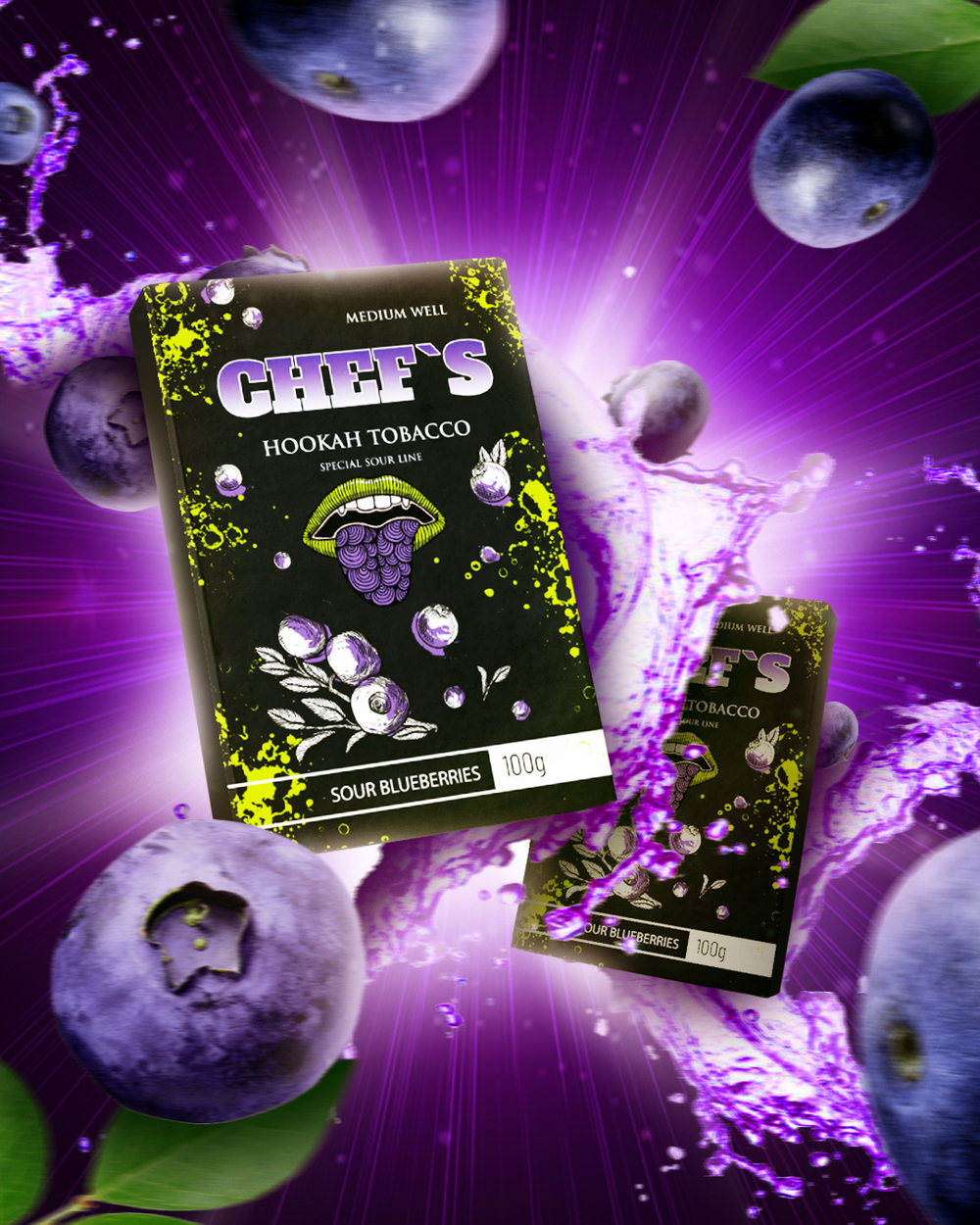 Табак для кальяна Chef’s Sour Blueberries (Кислая Голубика) заказать дешево