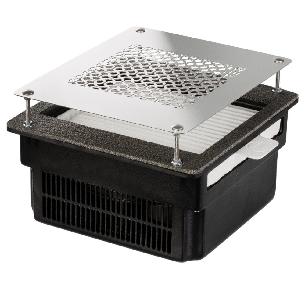 Врезная маникюрная вытяжка с HEPA фильтром Teri Turbo, цвет черный (сетка металлик)