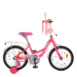 Детский велосипед для девочки Profi Blossom 16 дюймов с багажником Y16303, Y16302