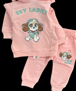 Дитячий костюм для дівчинки "Paw Patrol": кофта з капюшоном + штани, двунитка, ТМ Bobisco