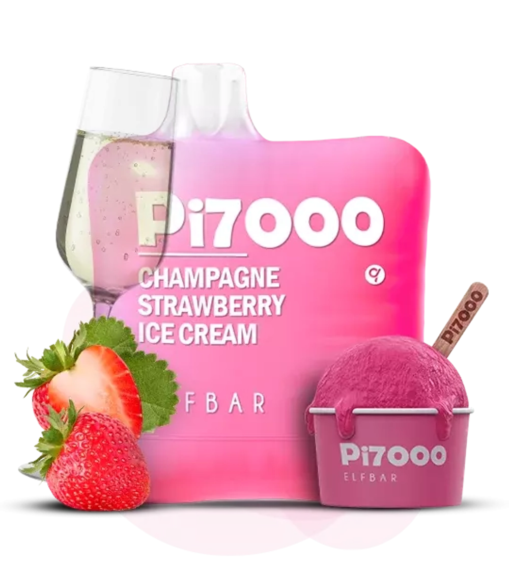 ELF BAR Pi7000 Champagne Strawberry Ice cream 5% nic