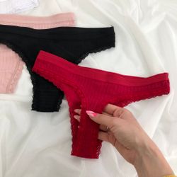 Стрінги в рубчик на широкій резинці