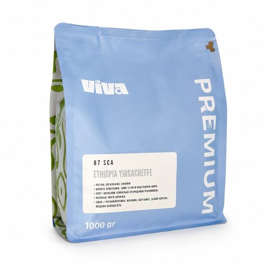 Кава в зернах Viva Ethiopia Yirgacheffe 1000 гр