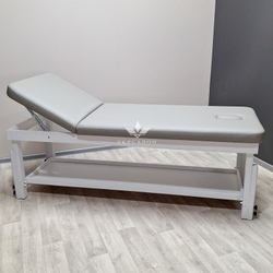 Стационарный массажный стол KP-10 plus White обивка Grey