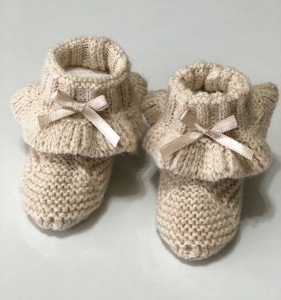 Пінетки в'язані, вовна ТМ "Nipperland" (0-3 міс - 9 см)