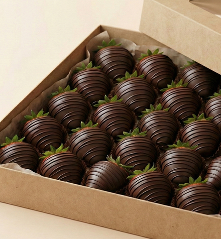 Класична полуниця у чорному шоколаді